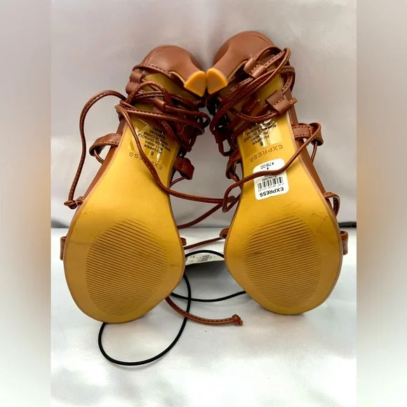 New Express Lace Up Strappy Heels - Picture 6 of 7